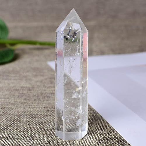 1 st Naturlig kristallklar kvarts Crystal Point Wand Meditation Healing Stone Heminredning Reiki Tower Vacker prydnad present,897wwpnnmft (Color : Clear Quartz, Size : 60-70mm)