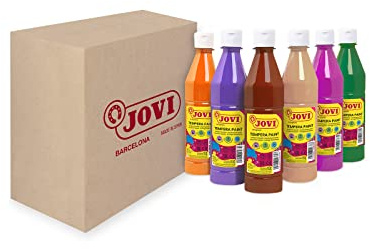 Jovi - Témpera líquida, Estuche 6 botes de 500ml, Colores Secundarios