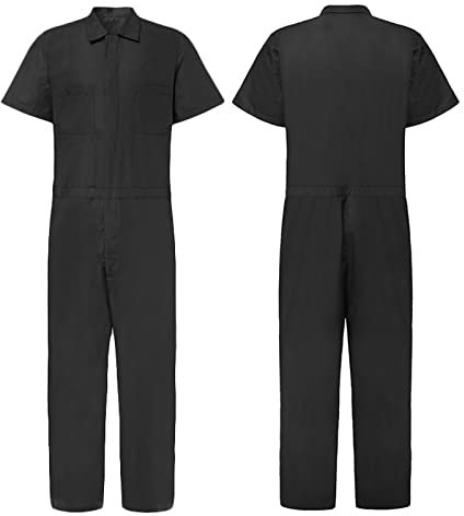 Caxndycing Herren Arbeitsoverall Coveralls Schutzanzüge Herren Arbeitsoverall mit Kapuze Mechanisch Overall mit vielen Taschen Maleroverall Jumpsuit Arbeitskleidung für Handwerker