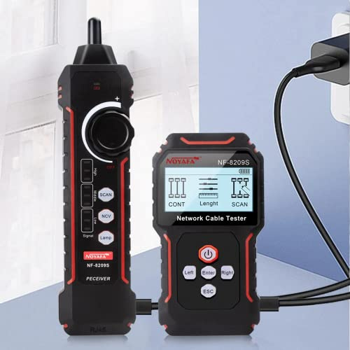 NOYAFA Cable and Network tester Cable and Network test NF-8209S LCD Network Cable Tester Wire Tracker PoECurrent Length cabl RJ45 Cable Tracker multifunctional tester Tool