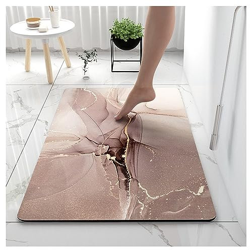 Ergocar Tappeti Bagno Super Assorbenti, Tappetino Da Cucina Antiscivolo, Resistente All'usura Morbido Tappetino da Bagno, per Bagno, Cucina, Camera da Letto(Pattern di Marmo)