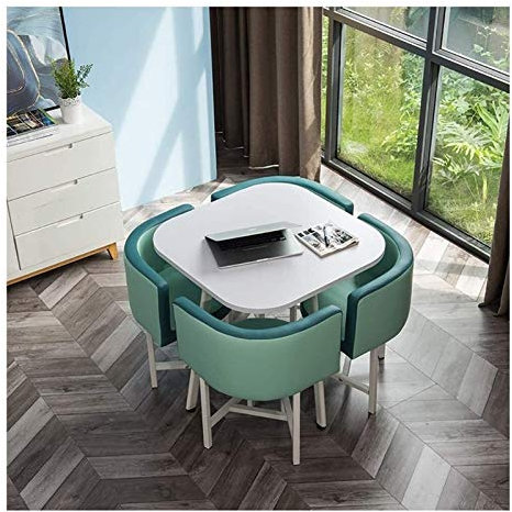Moderner Konferenztisch, Business-Couchtisch, Moderne Kombination aus Tisch und Stuhl, nordisches minimalistisches Wohnzimmer, Kleiner quadratischer Tisch, Büro-Sitzbereich, Empfangstheke (F
