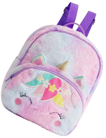 Holibanna Kleiner Plüsch-Einhorn-Rucksack Als Cartoon-Tasche Für Kleine Mädchen Tragbar Für Reise Und Kinderzimmer Und Praktisch