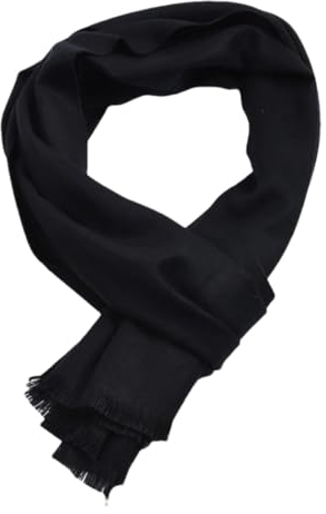 Bciopll Herren-Winterschal, einfarbig, Kaschmirschal, Quaste, Khaki, Schwarz, Rot, Grau, Marineblau, 30 x 180 cm, Schwarz , One size
