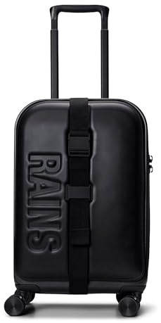 RAINS Texel Cabin Trolley, Carry On Suitcase with Spinner Wheels - Waterproof 2 Year Warranty - Lightweight, Durable Travel Luggage (Black)
