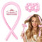 Bigodino Fascia Capelli, Heatless Hair Curler, Fascia Bigodino Lungo Per capelli lunghi e medi, Fascia Arricciacapelli Con Clip (Rosa)
