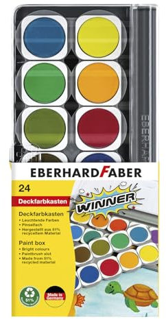 CREATIV DISCOUNT NEU Winner, 24er Deckfarbkasten inkl. Deckweiß