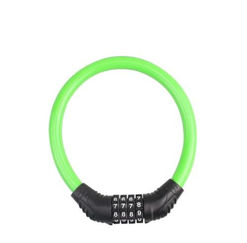 AOLUOER 4-stelliges Fahrrad-SafePassword-Schloss Leicht zu tragendes Mountainbike-Handlichkeitsschloss Diebstahlsicheres tragbares Sicherheits-Stahlketten-Motorrad(Green)