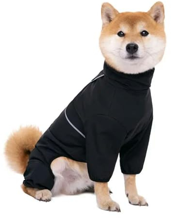 CMZYBBD Hunderegenmantel Großer Hund wasserdichte Jacke Kleidung Hunde Regenmantel Wasserdicht Für Kleine Hunde 4 Beine Haustier Poncho Kleidung Haustier Accessoires Regenmantel-schwarz-3xl