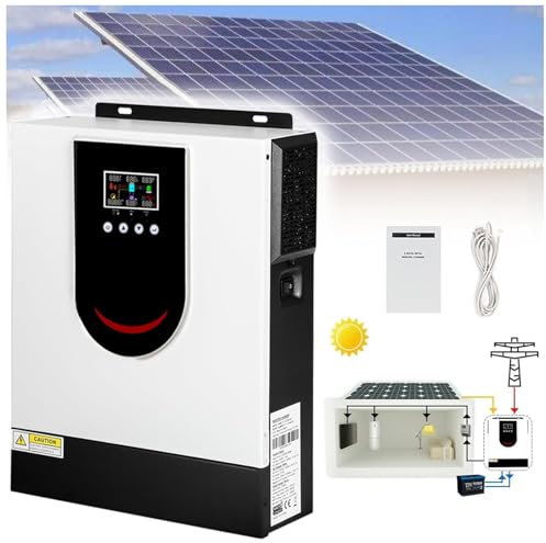 LVSEWOA Onduleur Solaire Hybride 2000W 3000W, onduleur à Onde sinusoïdale Pure Domestique, convertisseur de Puissance Hybride Solaire, Chargeur d'onduleur Hybride Hors réseau, 24V-3000W