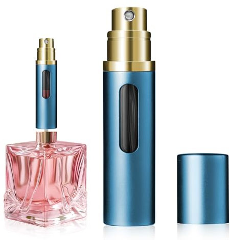 Atomizzatore Profumo 5ml,Porta Profumo da Viaggio,Dispenser Profumo Portatile,Nebulizzatore Profumo Ricaricabile (Blu)