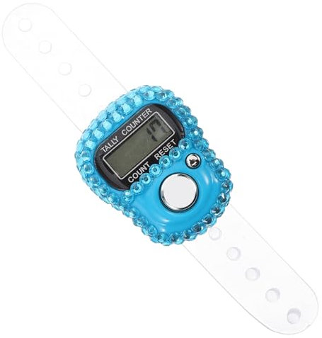 SOIMISS Digitaler Fingerzähler Mit Strasssteinen Tragbarer Handzähler Mit Reset-Funktion Kompakt Und Langlebig Für Sport Stricken Laufen Und Präzise Zählung