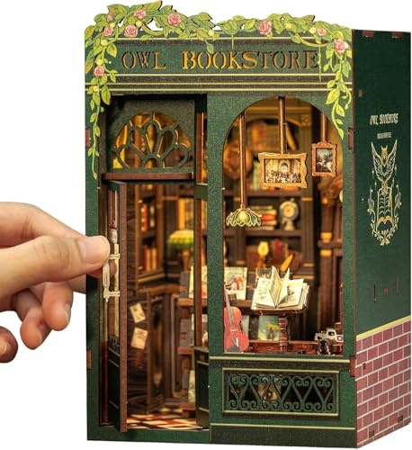 CUTEBEE Book Nook Kit: Set Creativo Casetta Fai da Te, Modello in Scala per Appassionati, Donne/Ragazzi/Amanti Libri (OWL Bookstore)