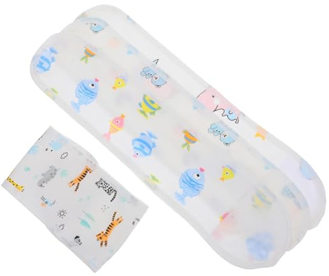 SOPOTUTU Ceinture Abdominale en Coton Douce et Respirante pour -né Motifs Cartoons Mignons, Système de Fixation Pratique, Couverture Ventrale pour Bébé, Lot de 4 Pièces