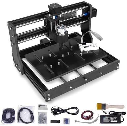 CNCTOPBAOS Mini kit router CNC a 3 assi 3020 con controller offline GRBL, macchina per incidere USB fai da te, mandrino da 100 W, fresatura da 8000 rpm per legno, plastica, acrilico, PCB, area di