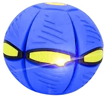 Pelota Saltarina Niños Gracioso Metaball Mágico, Platillo Volador Magic Metaball con 6 Luces, Children's Bouncing Ball para Interacción Entre Padres E Hijos (A01-Azul(Versión con Seis Luces))