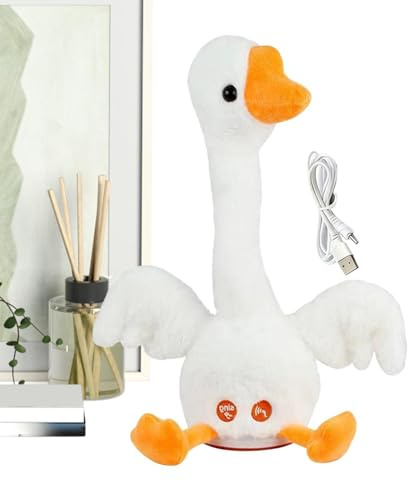 Generico Peluche,34cm Ricaricabile che Imita e Ripete Ciò che Dici Registra Vocale Decorazione,Peluche - Regalo per Bambini e Bambine Compleanno Camera Auto
