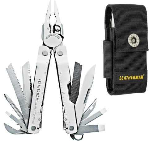 Leatherman Super Tool 300 Multi-Tool & Holster Bundle - 19-in-1 Multifunktionswerkzeug mit Großem Schwarzen Nylonholster - Camping & Outdoor