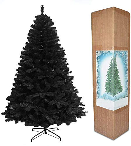 SHATCHI Sapin de Noël Artificiel Noir 180 cm 1,8 m