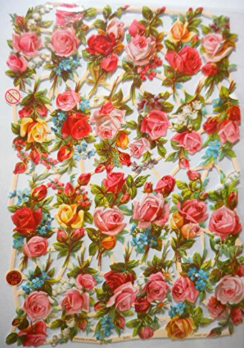 Glanzbilder Blume Rose EF 7278 Oblate Posiebilder Scrapbook Deko GWI 521