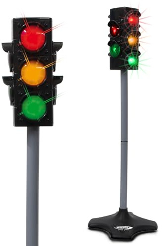 JAMARA Ampelanlage-Grand/Traffic Light-Grand-Ampel mit Lichtfunktion, klassisches & realistisches Design, hochwertiger Kunststoff, Ampelphasen automatisch od.manuell,Autoabschaltfunktion