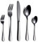 HOMQUEN Schwarzes Besteck/Besteck Set,30 Stück Edelstahl Messer Gabel Löffel Set für 6 Personen (Schwarz, 6 Sets)