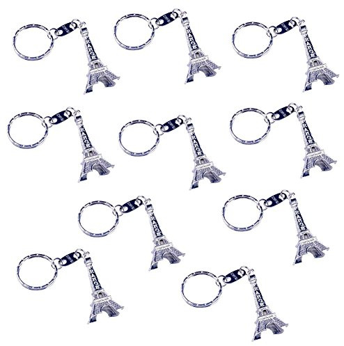 Carry stone 10 Stücke Mini Paris Eiffelturm Keychain Pendent Schlüsselring Handtasche Auto Dekoration Geschenk Silber Hohe Qualität