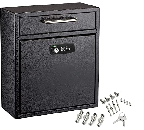Adir Mailboxes for Outside with Lock- Outdoor Hanging Mailbox, Cash Drop Box, Key Drop Off Box with Lock - Wall Mounted Residential Mailbox with Locks for Checks, Keys, Cash and More