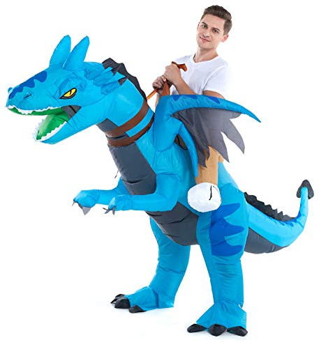 Inflatable Dragon Costume Adult, Blow up Rider Cosplay Women Men