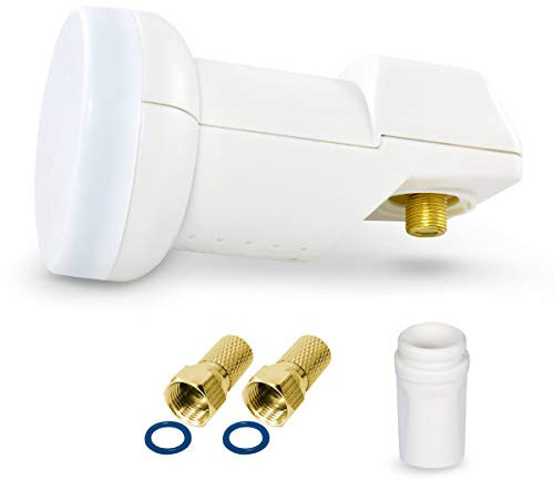 LogiSat Single LNB 0,1 dB digital ► 1 Teilnehmer/TV/Receiver Direkt Anschluss Universal Full HD HDTV TV 3D 4K Sat UHD PRO LINE + Kontakte Vergoldet + Wetterschutz