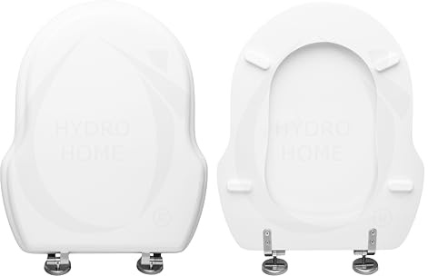 Hydro Home Old Time Vitruvit wooden toilet seat covered in white polyester resin