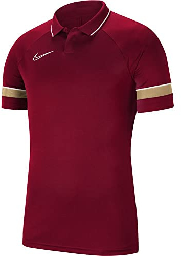 Nike, Dri-Fit Academy, Polo Hemd, Team Rot/Weiß/Jersey Gold/Weiß, M, Mann