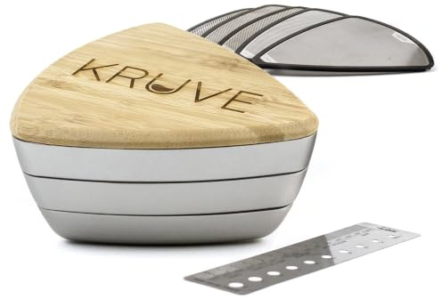 Kruve Sifter BASE Kaffeemehl-Sieb-Set, 5 Siebe zum Messen, Kalibrieren und Verfeinern von Kaffeemehl, Langlebiges Aluminium und Edelstahl, anpassbar für präzises Brühen, Bonus Brewler-Werkzeug, Silber