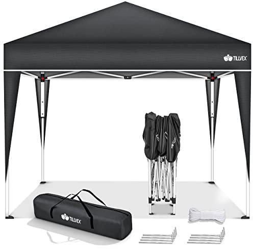 tillvex Gazebo 3x3m impermeabile | Gazebo pieghevole pop-up regolabile in altezza | Tenda da giardino protezione UV 50+ | Tenda Padiglione con borsa (Antracite)