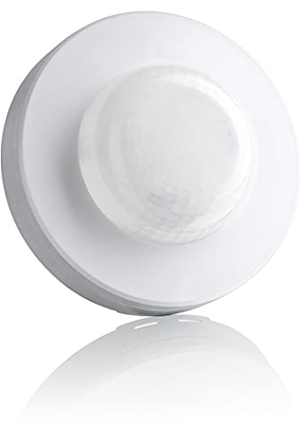 SEBSON Bewegungsmelder Außen IP65, 2er Set, Aufputz Decken Montage | LED geeignet 1000W, Infrarot Sensor Reichweite 20m / 360°, Bewegungssensor programmierbar, 3-Draht, Melder Ø113x45mm