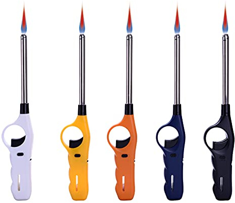 5 STK. Stabfeuerzeug Sturmfeuerzeug Feuerzeug Red Flame 27,5 cm lang, rote Sturmflamme + 1x (KONSUMANY Stab- Sturmfeuerzeug 12,5 cm Lang)