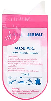 Auto-Urinbeutel, Asudaro 4er 700ml Outdoor Notfall Toiletten Tragbarer Auslaufsicherer Erbrochener Beutel Notfall-Urinbeutel Einweg-Urinbeutel für Männer und Frauen für Reisen Camping Staus,rosa