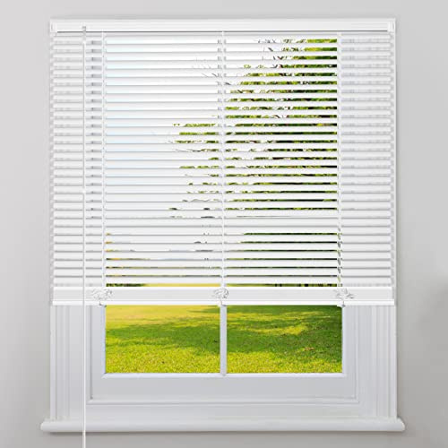Kokorona Cordless Mini Blinds Horizontal Venetian Blinds Vinyl Window Shades Light Filtering Privacy Room Darkening Blinds for Bedroom, Kitchen, Office, 42 W X 64 H, White