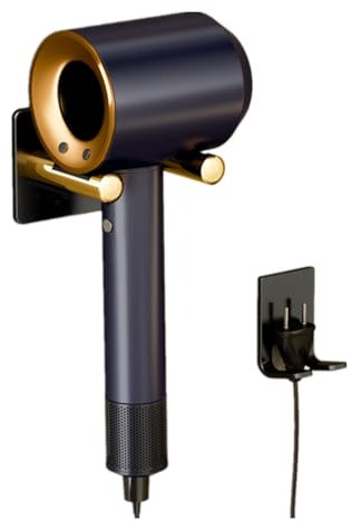 FANXIYA Hair Dryer Holder, Adhesive Blow Dryer Rack for Wall, Stick on Aluminum Alloy Multi-Functional Hair Dryer Rack for Bathroom& Barbershop