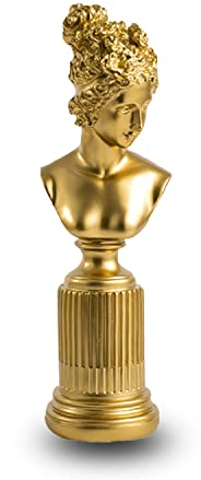 Marimor Frauen Figur Skulptur deko modern statuen deko dekoartikel skulpturen Statue für Wohnzimmer, Schlafzimmer Büro Home Hotel Schreibtisch zuhause. (Gold)