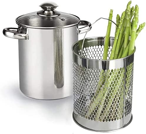 4 QT Asparagus Pot Stainless Steel Steamer Cooker