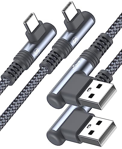 sweguard USB C Kabel 3.1A[2Stück 2M] Schnellladung,90 Grad Winkel Nylon Type C Kabel für i Phone 17 16 15 Pro Max,Samsung Galaxy S25 S24 S23 S22,S21,S20 S10 S9,S8,Note20,M31 M30s M20,A72 A71 A52 A51