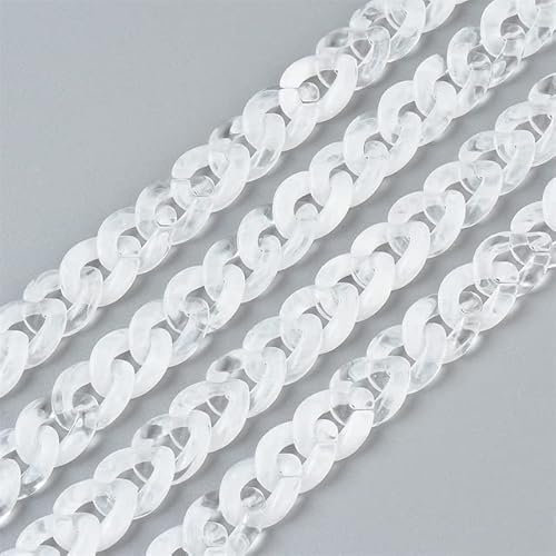 AOKODA 1M/Streifen Frosted Candy Chain Gliederkette Karabinerverschluss Schlüsselanhänger für Halsketten-Armbänder, die Bunte Ketten-Kunststoff-Kettenglieder herstellen