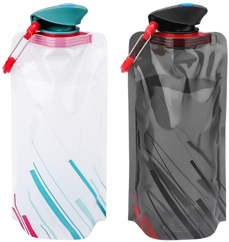LEMONSTONE 2 Stück Faltbare Trinkflasche 700ML mit Clip