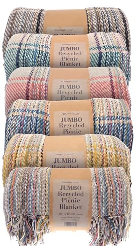 Jumbo-Picknickdecke, 180 x 250 cm, sortiert, recycelte Baumwolle