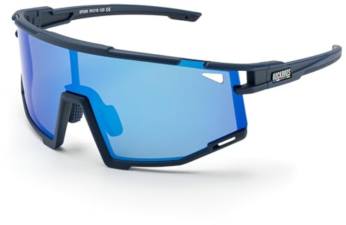 ROCKBROS Road to Sky Fahrradbrille Sonnenbrille Polarisierte Sportbrille UV400 - Schutz TR90 Rahmen mit Myopie Radbrille Damen & Herren für Outdoor-Sports Radfahren Laufen Joggen Baseball Angeln Blau
