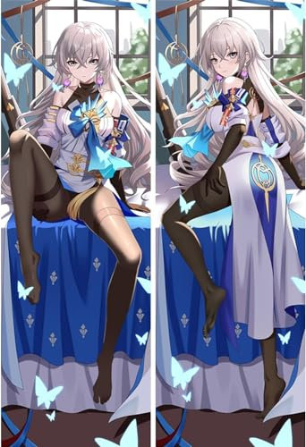 RuiHao Anime Kissenbezug Manga Kissenhülle Für Kawaii Girl,Anime Pillowcase Digitaler Doppelseitiger Druck Kissenbezug,Seitenschläferkissen Bezug,Bedding Umarmungskissen Bezu,Peachskin-120 x 40 cm