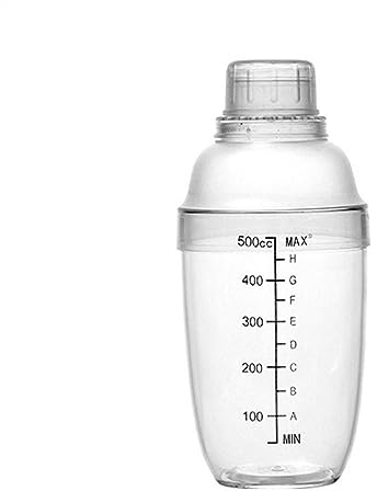 Agitador de cóctel Coctelera de plástico, mezclador de bebidas de mano taza de coctelera de té con escalas, herramienta de barra mezclador de bebidas de vino transparente coctelera de vino Agitador de
