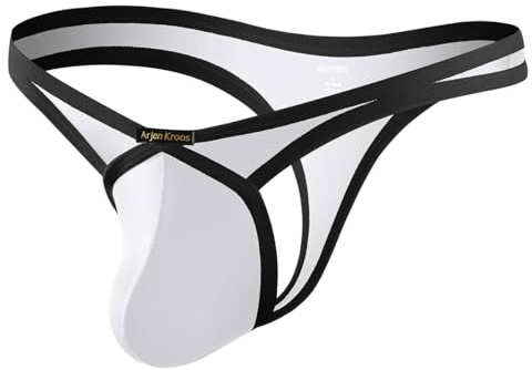 Casey Kevin Stringtrosa herr stringtrosa herr sexiga stringtrosa varma andningsbara trosor låg midja G-string G-string, A2-vit, S