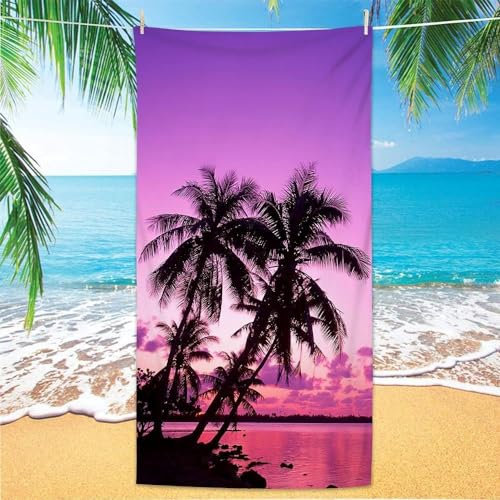 okoikfc 3D Strandtuch 80x160 cm Palme Badetuch Groß Palme Microfaser Handtücher Weich Schnell Trocknen Strandhandtuch Herren Frauen Badetücher, Strandtücher Strandlaken Handtuch A773
